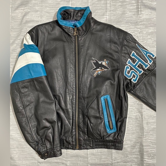 Vtg Starter San Jose Shark Leather - Picture 2 of 3